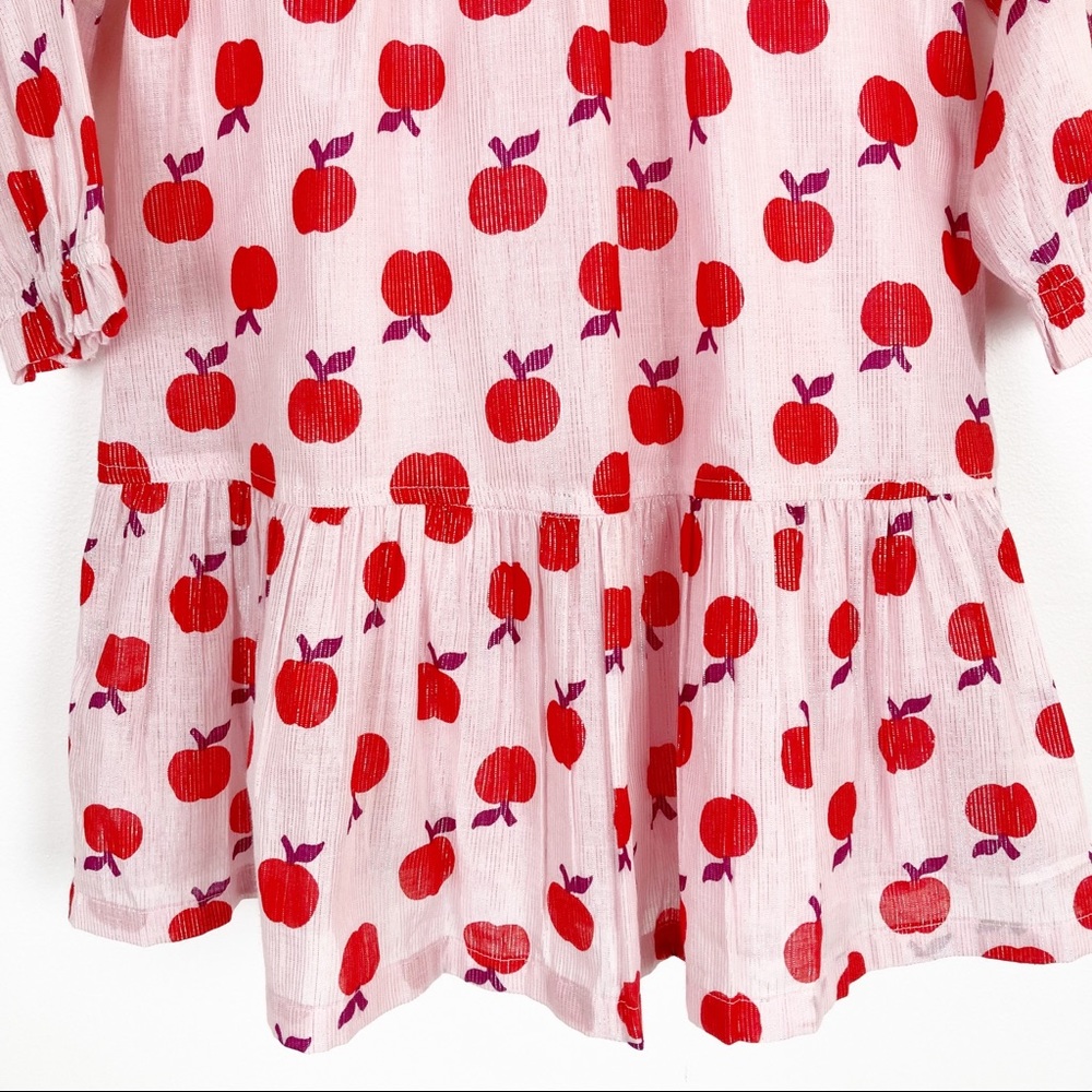 Crewcuts Apple Print Peasant Dress Size 4 NWT - Picture 5 of 11